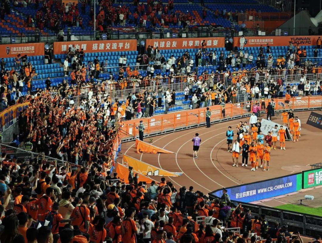 足球赛场上球员们拼尽全力，赢得满堂掌声